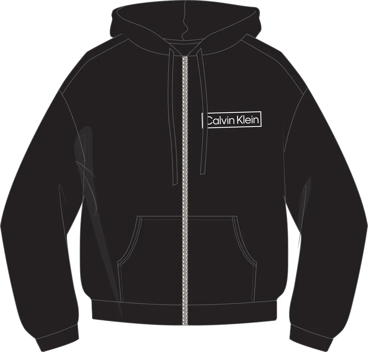 Calvin Klein L/S HOODIE Kadın Siyah Fermuarlı Ceket