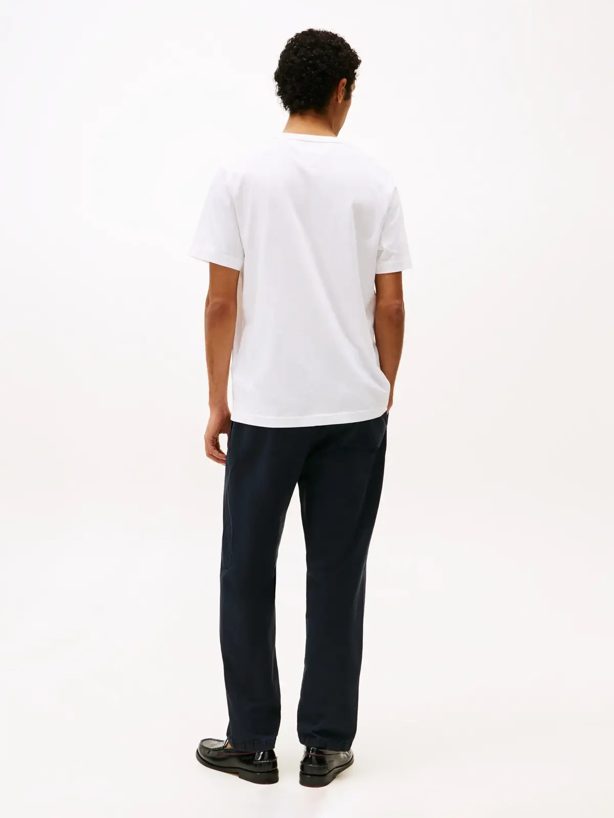 Tommy Hilfiger HILFIGER CHEST INSER, YBR Beyaz Erkek T-Shirt & Polo