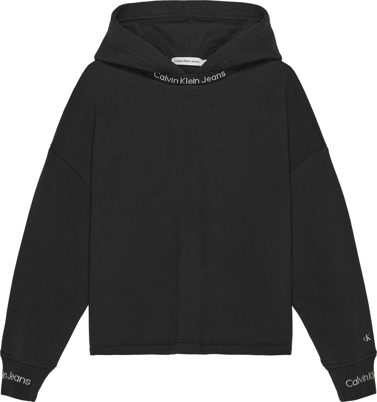 Calvin Klein INTARSIA FLEECE HOOD Erkek Siyah Hoodie