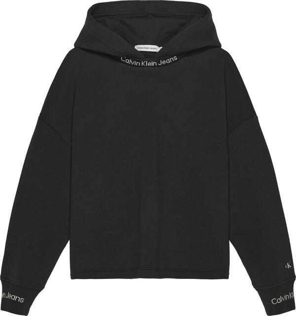 Calvin Klein INTARSIA FLEECE HOOD Erkek Siyah Hoodie