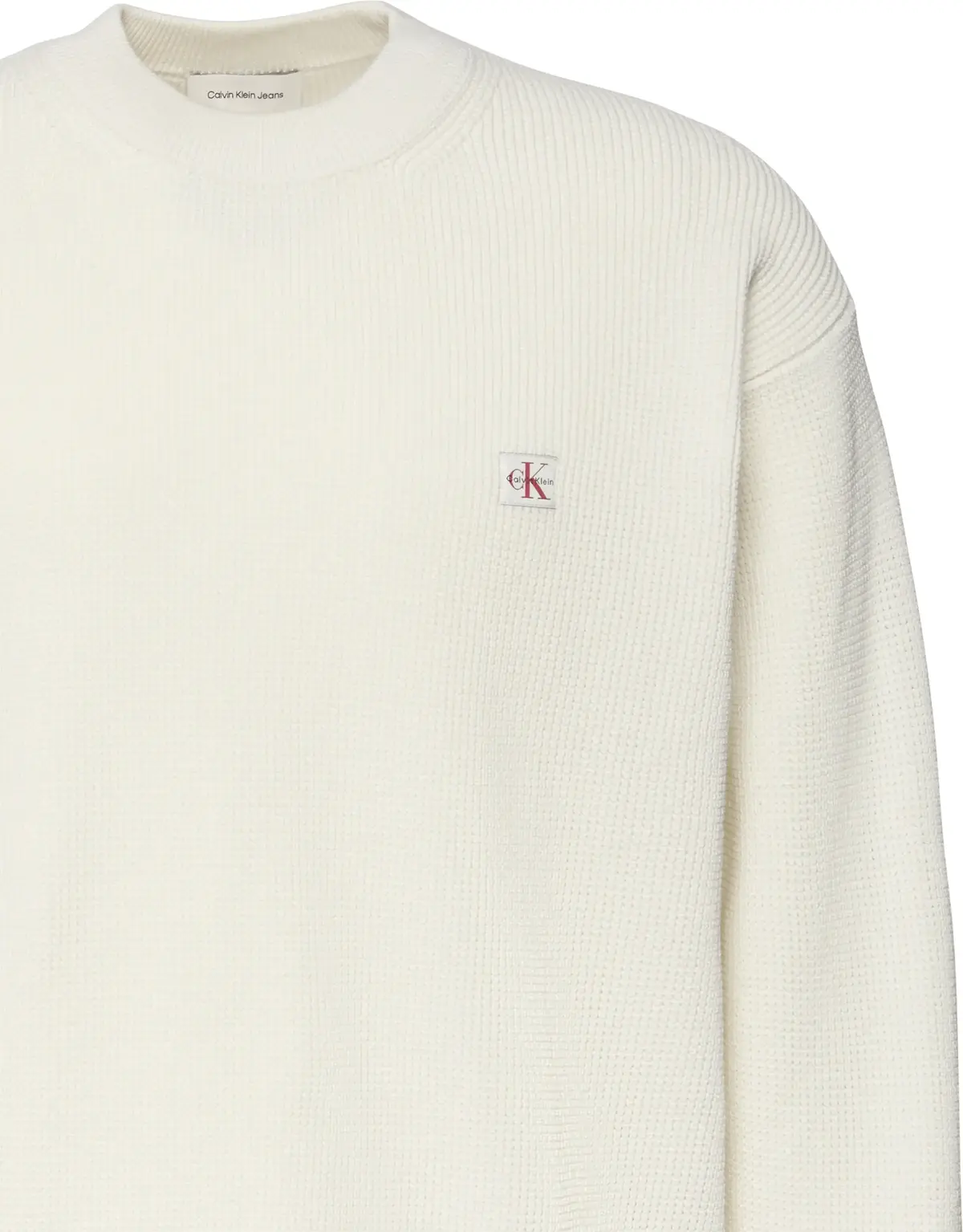 Calvin Klein LS EZ COTTON WAFFLE CRWNK SWTR 9 Erkek Bej Kazak