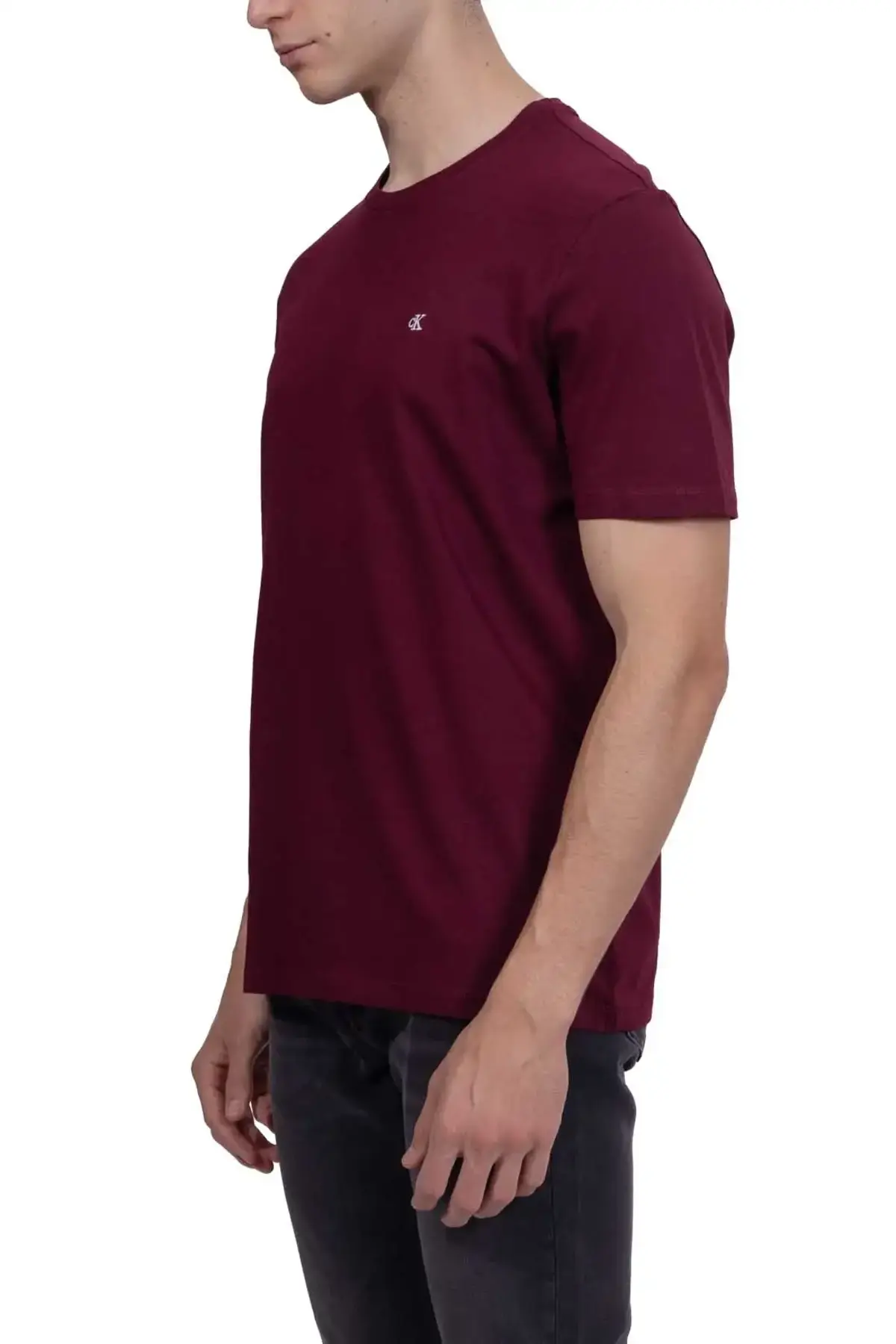 Calvin Klein SS SMOOTH CTTN SOLID CREWNK TEE Bordo Erkek Tişört