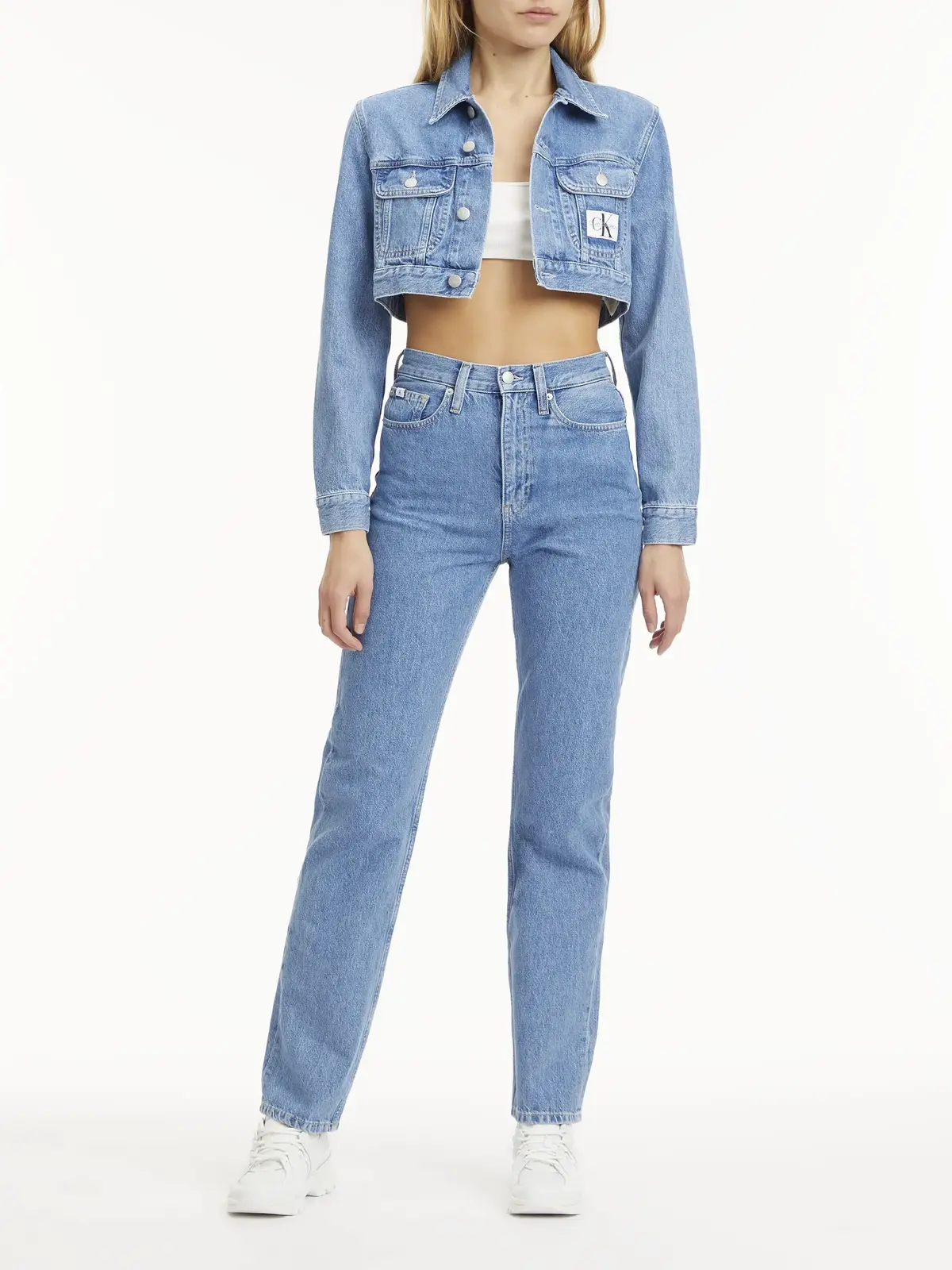 Calvin Klein HIGH RISE STRAIGHT Kadın Mavi Kot Pantolon