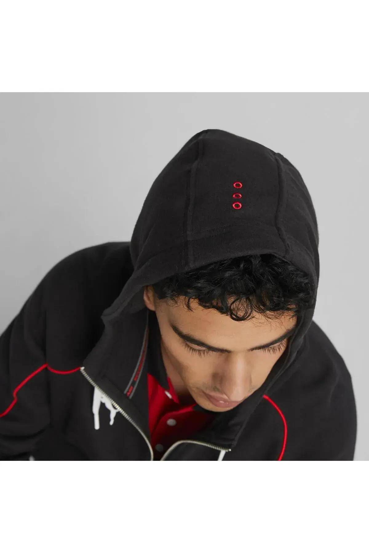 Puma Ferrari Race Hooded Sweat Jacket Siyah Erkek Fermuarlı Sweatshirt