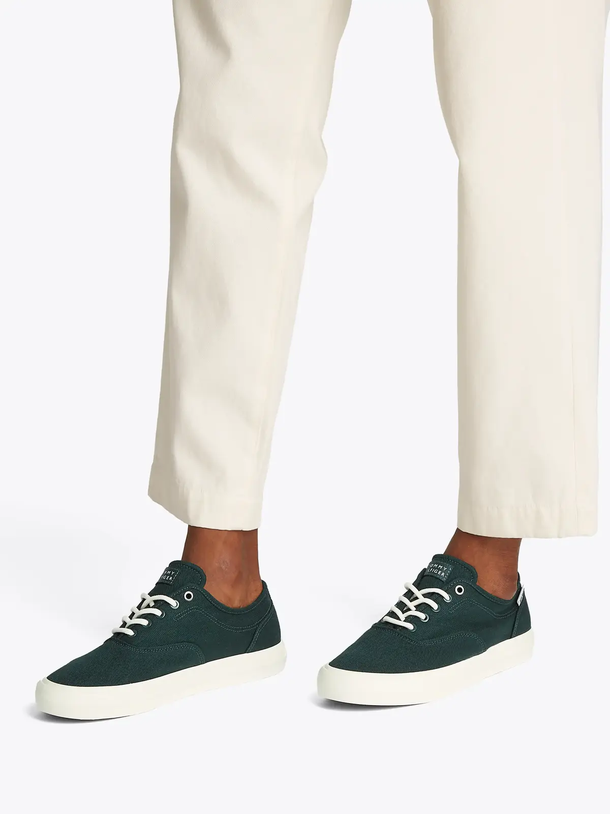 Tommy Hilfiger TH HI VULC LOW OXFOR Yeşil Erkek Spor Ayakkabı & Sneaker