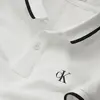 Calvin Klein MONOGRAM TIPPING FIT Erkek Beyaz Polo T-Shirt