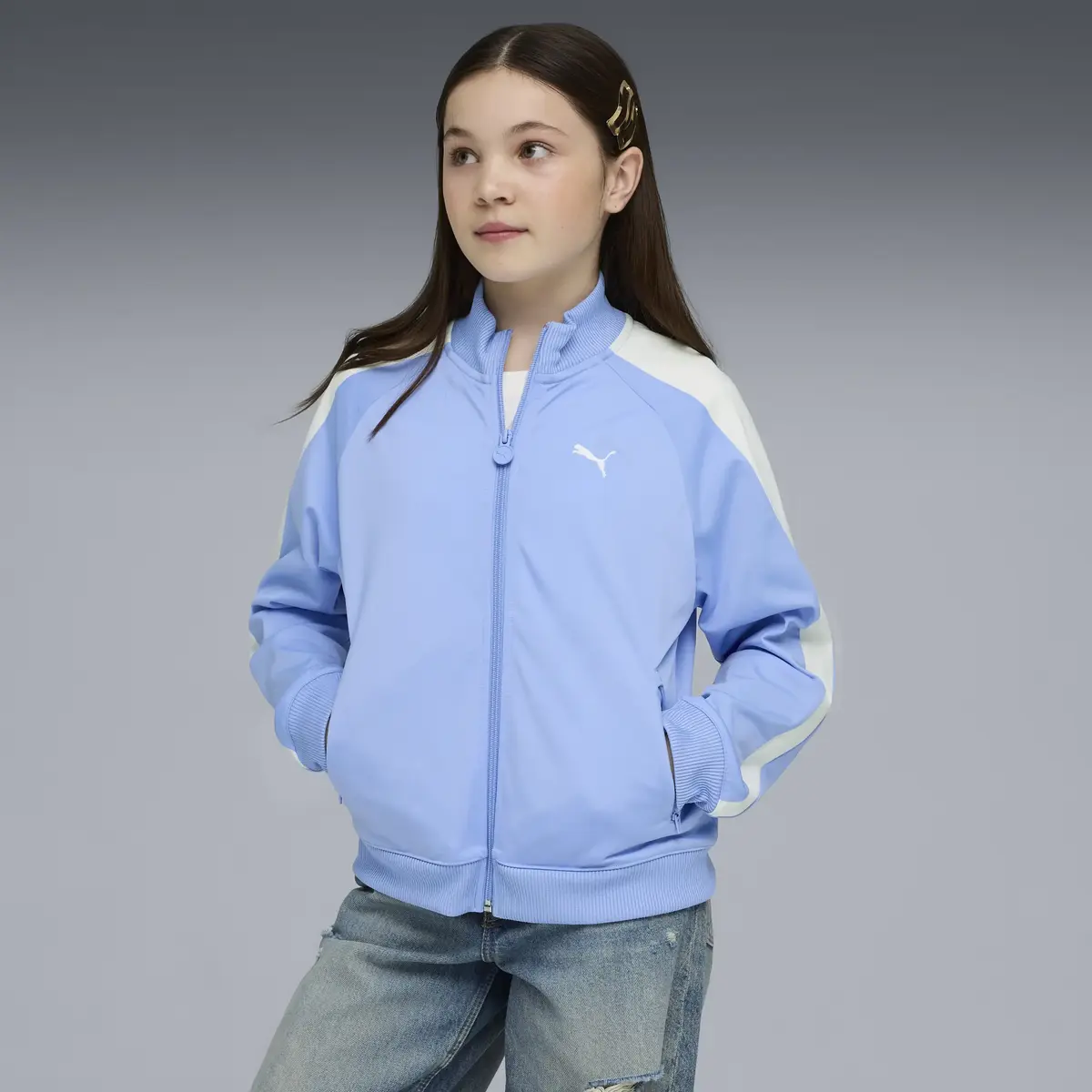 PUMA T7 ALWAYS ON Track Jacket G Intense Lave Mavi Kız Çocuk Ceket