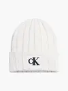 Calvin Klein MONOGRAM RIB BEANIE Erkek Krem Bere