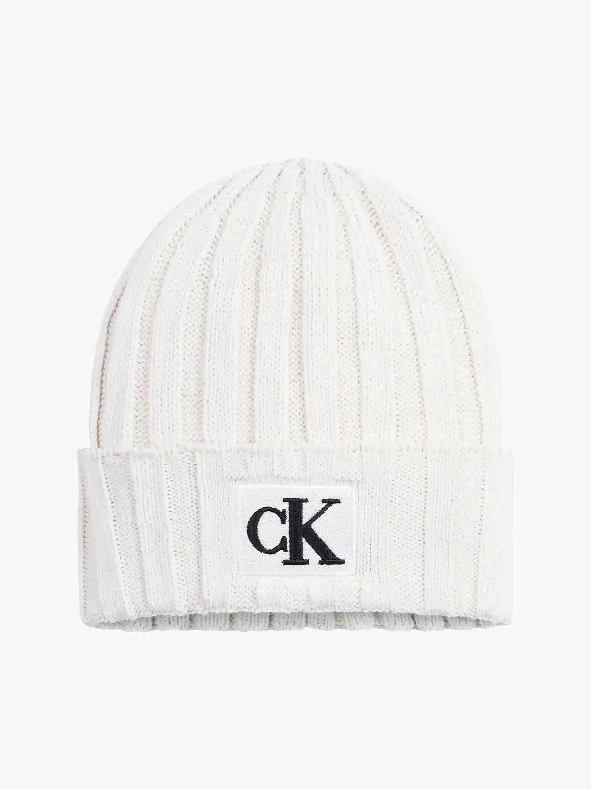 Calvin Klein MONOGRAM RIB BEANIE Erkek Krem Bere