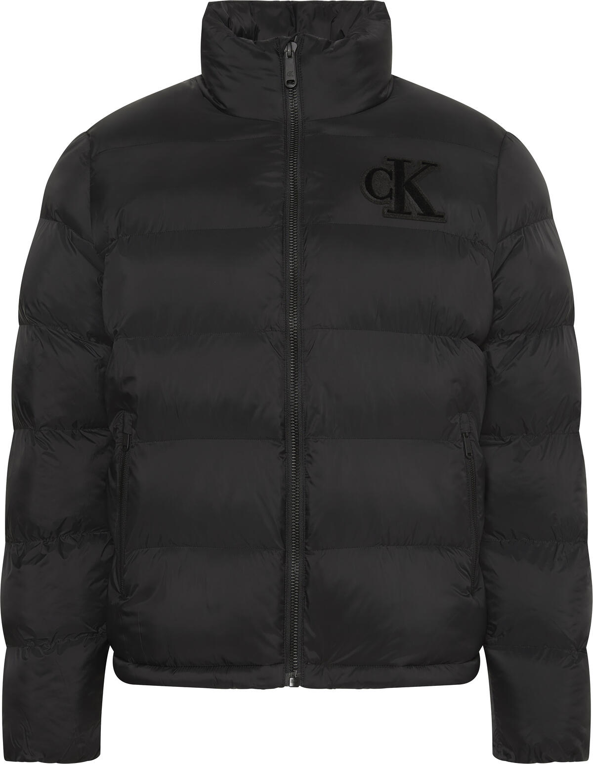 Calvin Klein LS NYLON MONOGRAM PUFFER JKT Siyah Erkek Mont