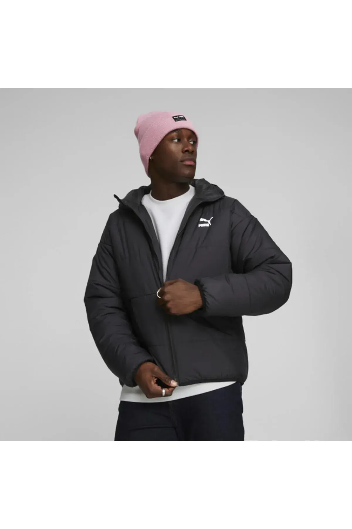 Puma Classics Hooded Padded Jacket Siyah Erkek Kapüşonlu Mont