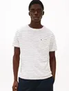 Tommy Hilfiger COTTON LINEN STRIPE, 0FA Krem Erkek T-Shirt & Polo